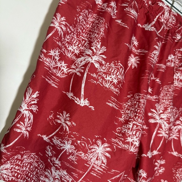 Old Navy Red and White Swim Trunks Palm Trees Beach Print Size Large Summer Swim - Picture 7 of 9